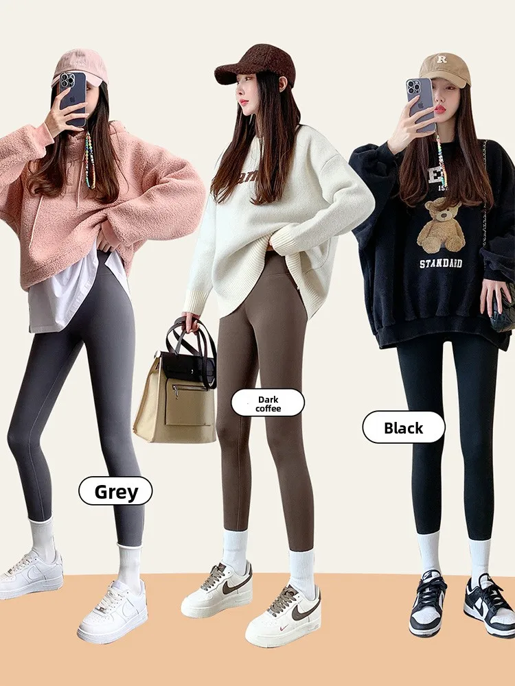 Spodnie do jogi z wysokim stanem, plus size, damskie, odzież wierzchnia, jesienno-zimowe, wyszczuplające, warstwa bazowa, przyjazne dla skóry, duży rozmiar.