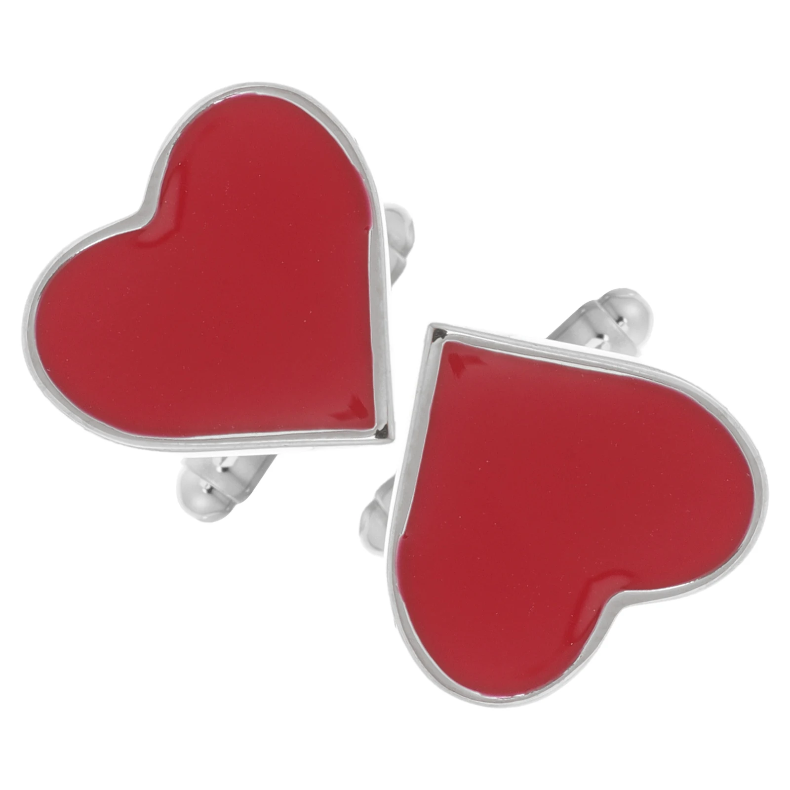 

Red Heart Cufflinks Valentine Elegant Wedding Business French Shirt Tuxedo Accessories Romantic Heart Cufflinks for Men Pin
