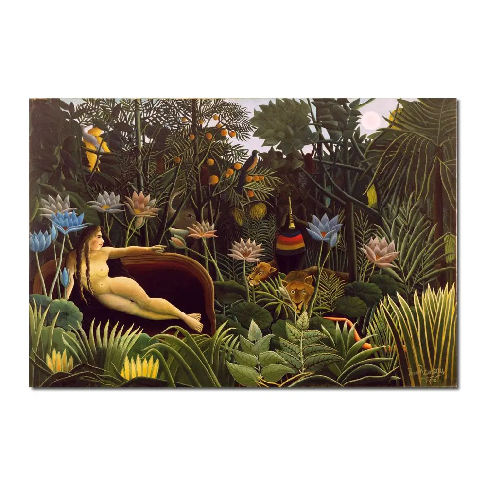 Tropical Landscape Canvas Art The Dream Handmade Henri Rousseau Oil Painting High Quality Modern Living Room Wall Decor Large