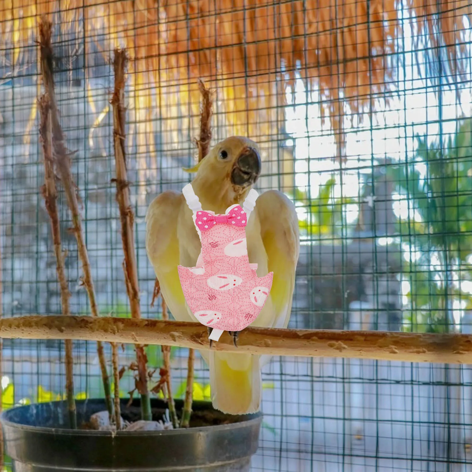 

Parrot Clothes Supplies Bow Tie Pet Accessories Pink Diaper Washable