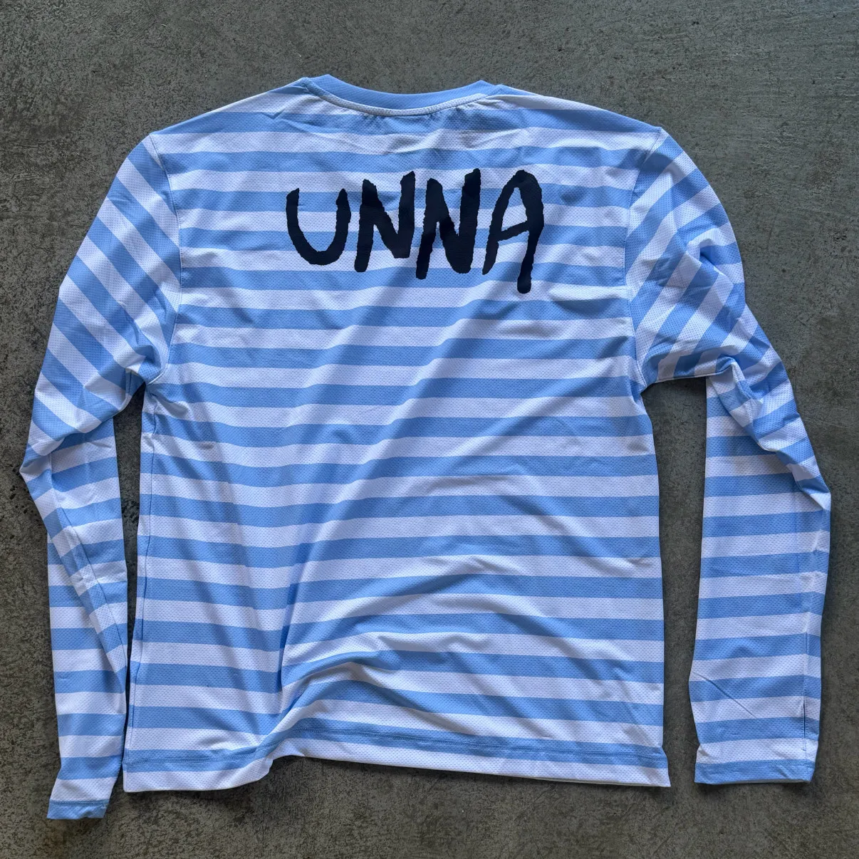 UNNA Striped Mesh Quick-Drying Breathable Sports Outdoor Sunscreen Fitness Training Running T-Shirt