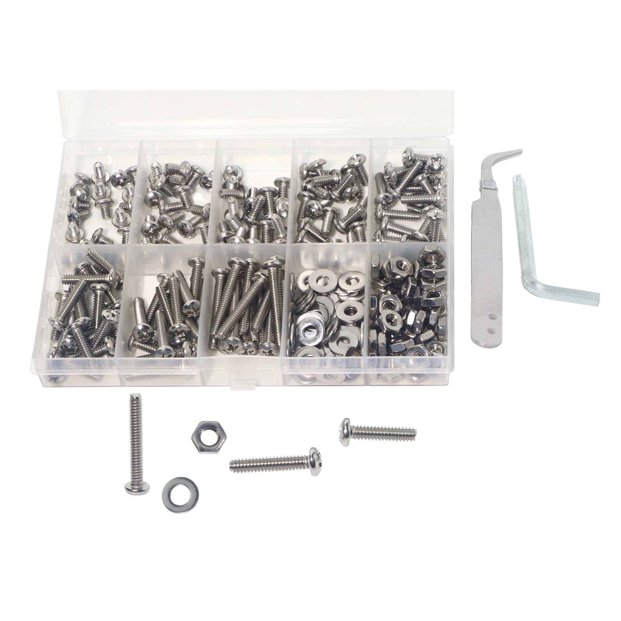 Machine Screwm 240pcs 6-32,4-40,304 Stainless Steel, Fully Threaded