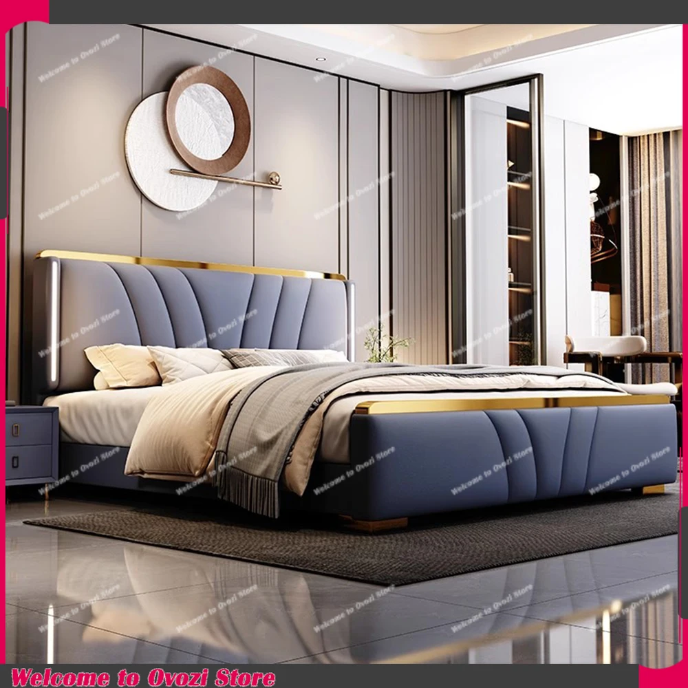 

Japanese Bedroom Bed Night Light Luxury Side Table Storage Bed Lounge Queen Camas De Matrimonio Dormitorio Furniture Accessories