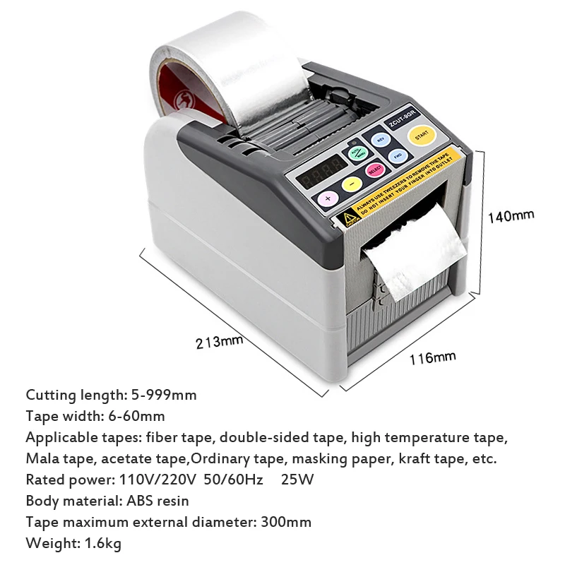 Imagem -02 - Dispensador Automático de Fita Elétrica Eficiente Inteligente Auto Adesivo Cortador Corte Máquina de Embalagem Zcut-9gr 660 mm