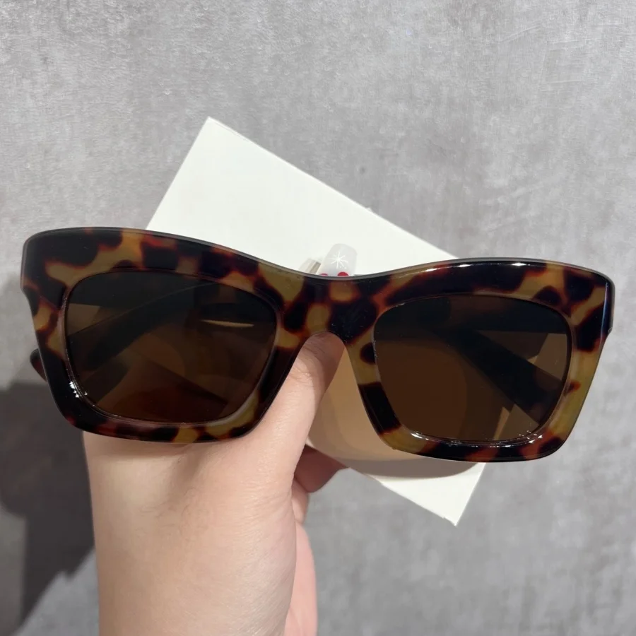1 Stück Damen-Sonnenbrille, neuer Stil, eleganter quadratischer Rahmen, Leopardenmuster, einzigartiges Design, lässig, vielseitig, trendiger Street-Style, Su