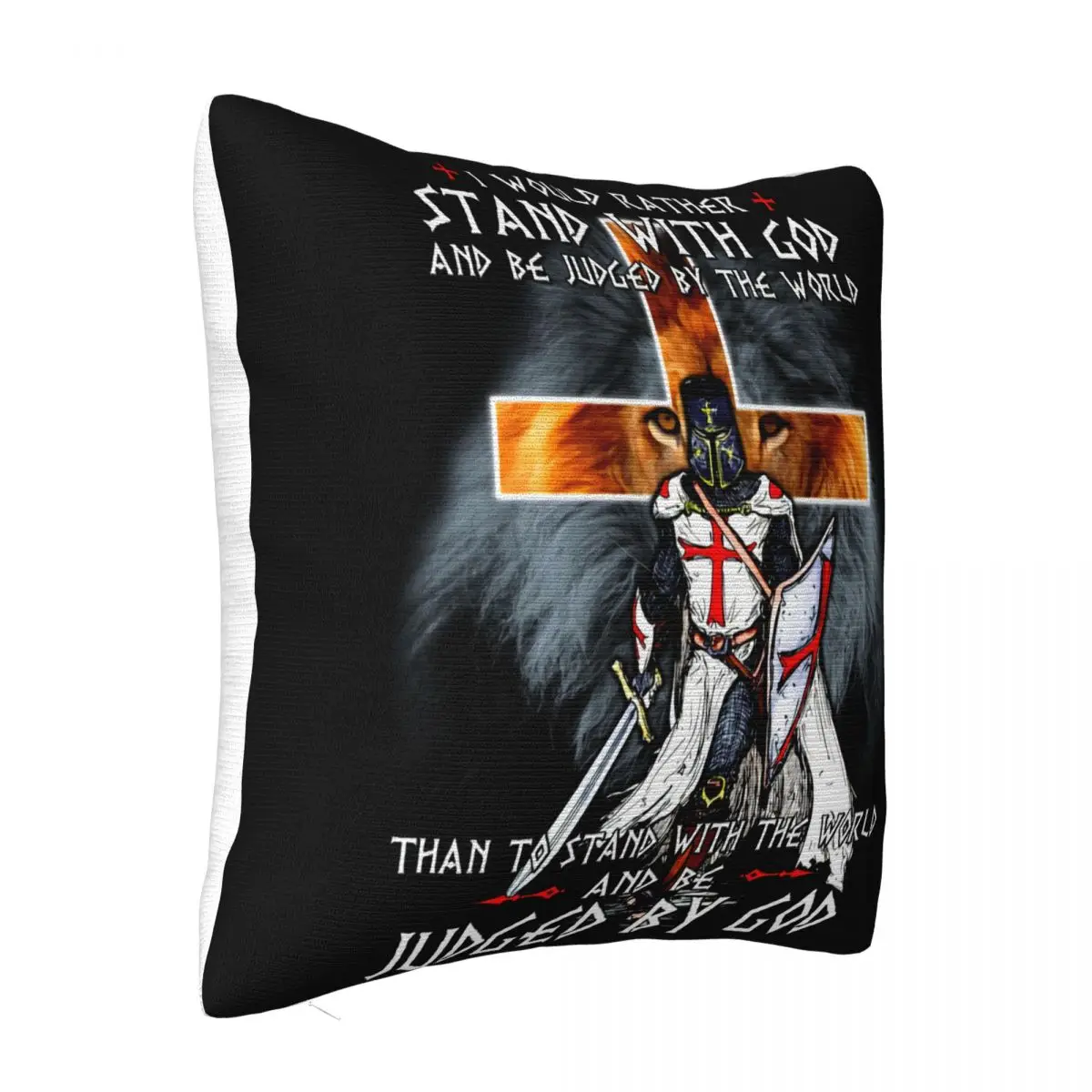 I Would Rather Stand With God And Be Judged By The World Knights Templar Version Atmungsaktives Pillow Case