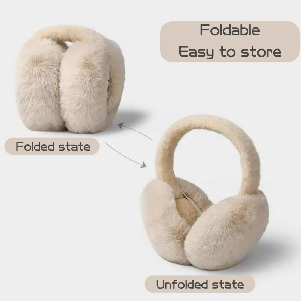 Inverno feminino earmuffs grosso pelúcia orelha à prova de vento dobrável esqui ao ar livre bandana earmuffs