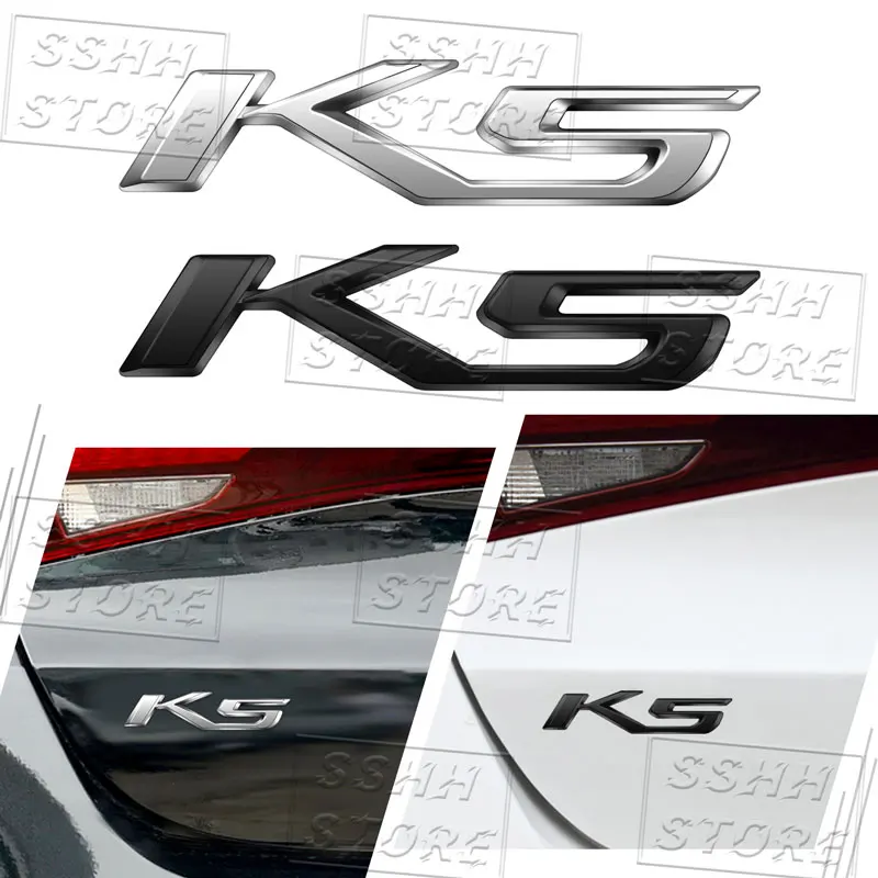 ثلاثية الأبعاد كروم معدن K5 شعار شعار سيارة الخلفي الجذع لوحة ملصق ل K5 ريو سبورتاج ستينغر الروح Ceed اكسسوارات #1
