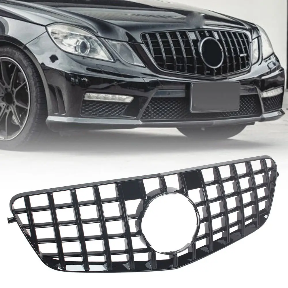 Car Front Radiator Grille Diamond Bumper Grill Accessories For Mercedes-Benz E-Class W212 E250 E300 E350 E500 E550 E63 2009-2013