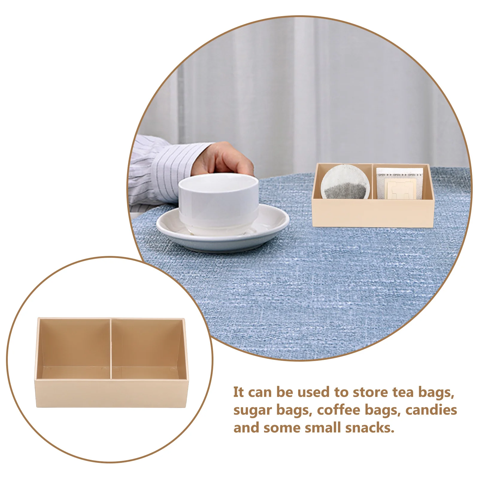 

Premium Abs Tea Bag Storage Box Hotel Coffee Organizer Countertop Sugar Holder Desktop Decoration For Home Restaurant