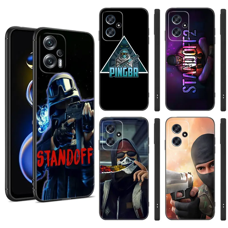 Hot Game STANDOFF-2 Black Silicone Phone Case For Xiaomi POCO X3 X4 NFC F3 F4 GT F5 M3 M4 M6 X5 X6 Pro 5G C55 C65 M5