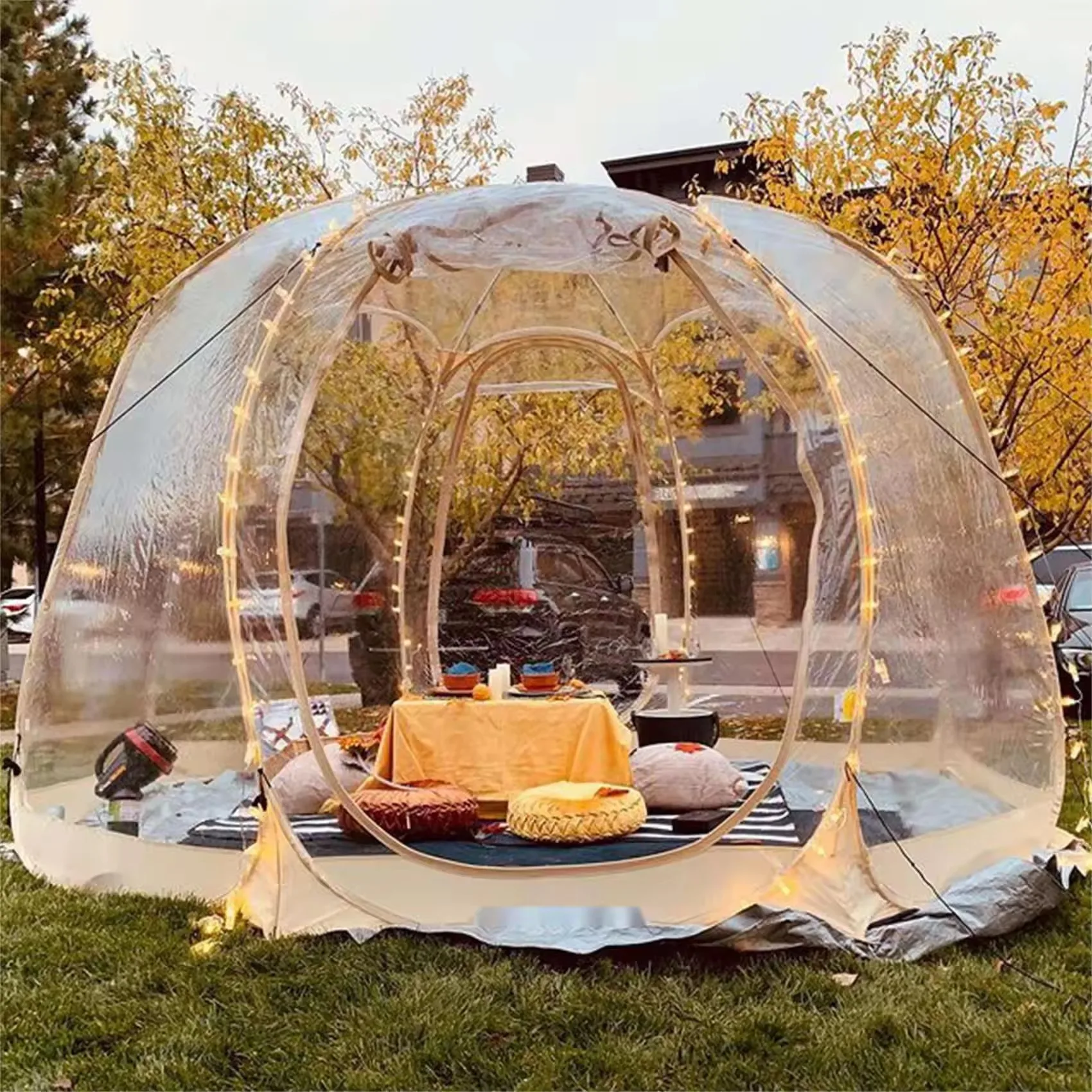 Single Pop Up Gazebo Party Outdoor Bubble Transparent Tent With Base Single Inflatable Big Air Ice Cube Bubble Tent