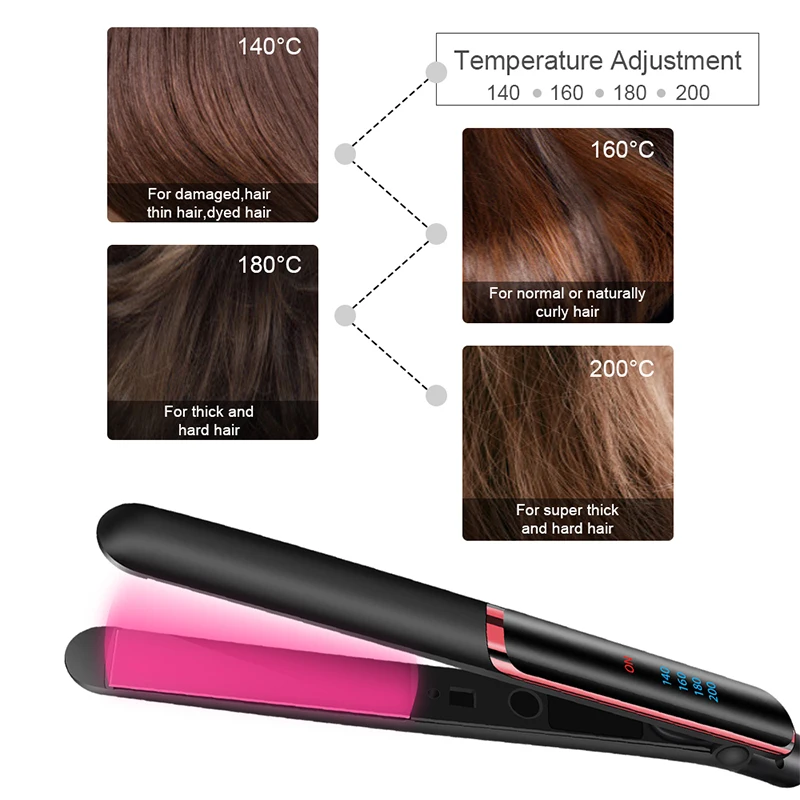 Hair straightener - Ceramic heating, adjustable temperature - Dual-function styling tool - Suitable for use in hair salons - view 2