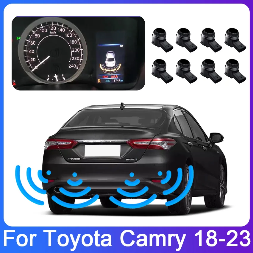 New! Car Display Screen Reversing Before After Image Radar Sensor Sound Warning Detection System For Toyota Camry 2018-2026