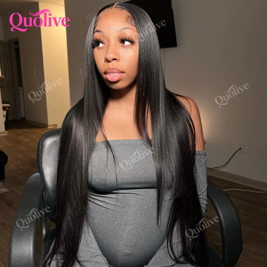 

40-дюймовые костяные прямые парики из человеческих волос для женщин 13x6 Hd Кружевной фронтальный парик 100% влажные и волнистые 13x4 Hd Парик из натуральных волос на кружеве спереди