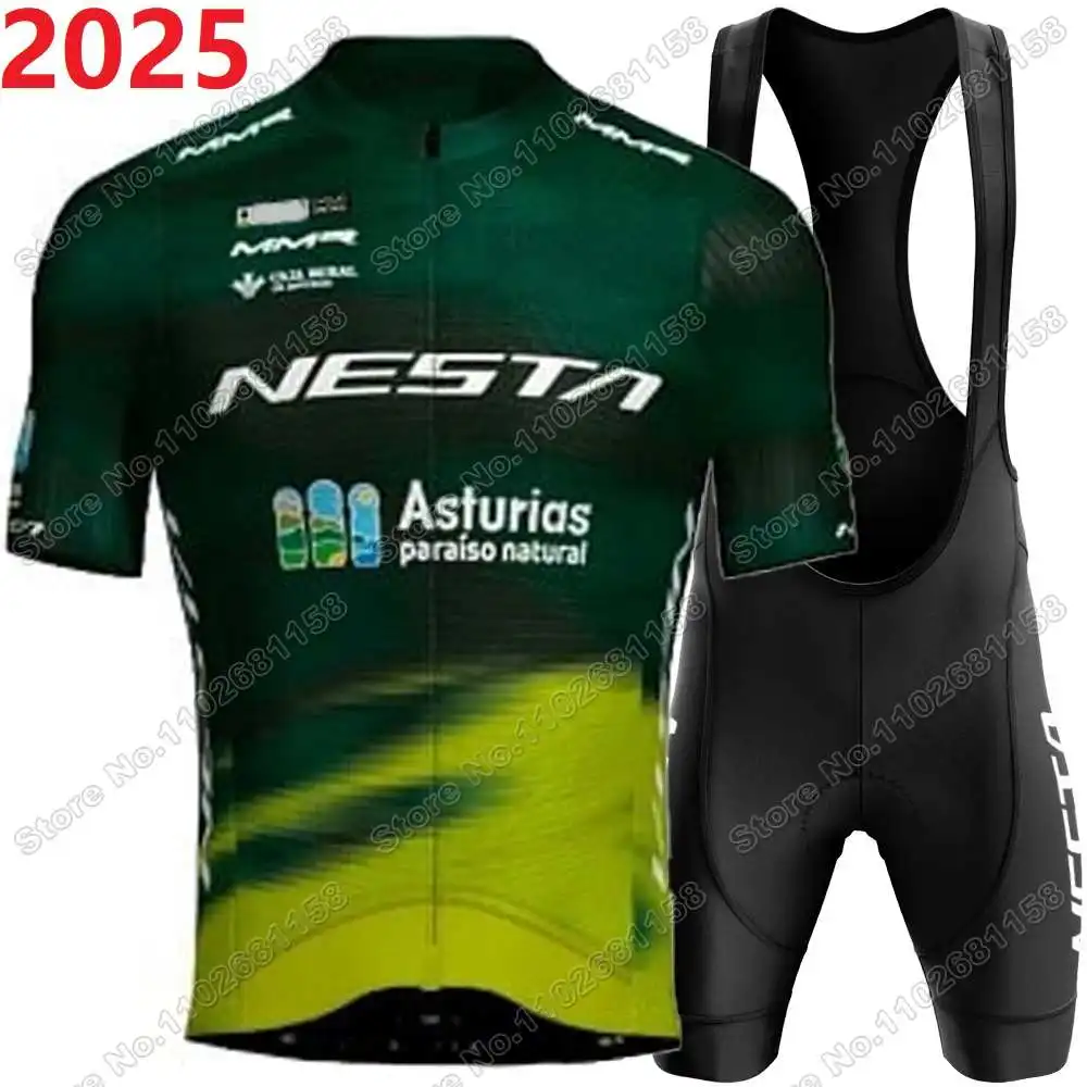 2025 NESTA MMR Cycling Jersey Set Summer Spain Asturias Cycling Clothing Men Short Sleeve Kit Road Bike Shirt Suit Bib Shorts