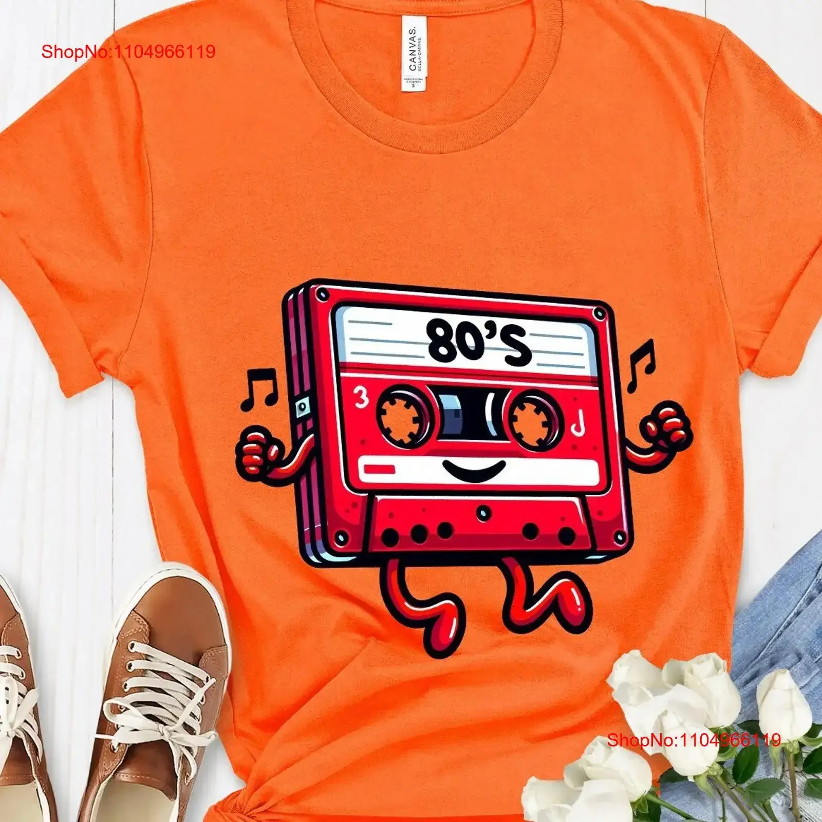 

Retro 80s Cassette Tape T Shirt Vintage Dance Music Unique Animated Audio Design Fun Nostalgic 1980s Pop Culture Top vintage