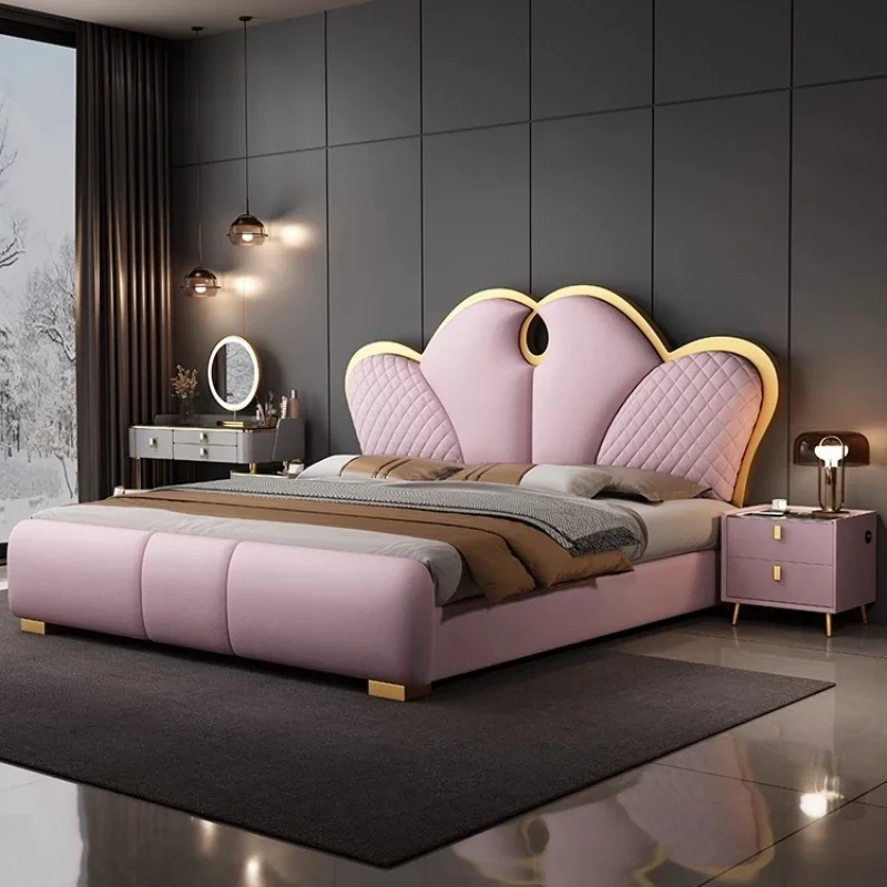 Princess Classic Beds Beauty Double Luxury Ltalian Beds Reading Comfortable Fashionable Simple Wood Cama Casal Home Furniture