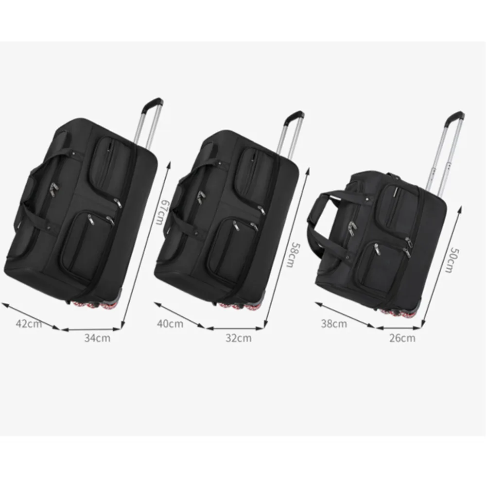 Men Travel Suitcase Trolley Bags Wheeled Bag Rolling Luggage Travel Handbag Totes With Wheels Large Capacity Oxford Waterproof