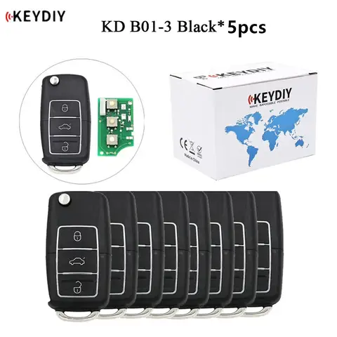 5개 Keydiy KD B01 B01-3 고급형 범용 자동차 리모컨 키 3버튼 스마트 키 리모컨 (KD900 KD-x2 KD 미니 액세서리용)