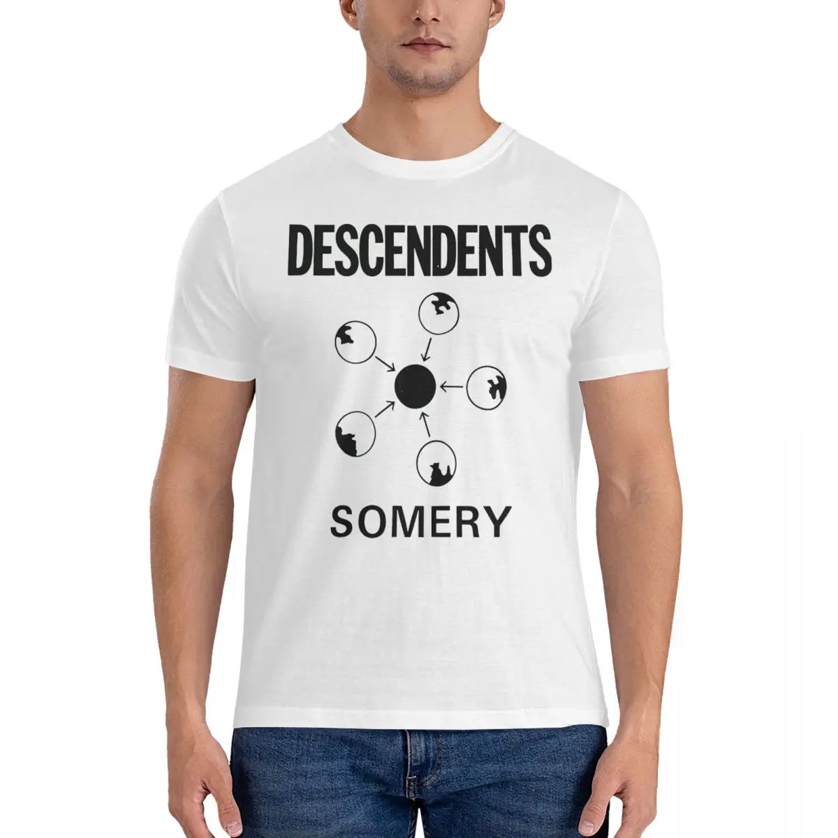 The Five Ball And Black One T-Shirts Men Descendents Cool 100% Cotton Tee Shirt Crewneck Short Sleeve T Shirt Gift Idea Clothes