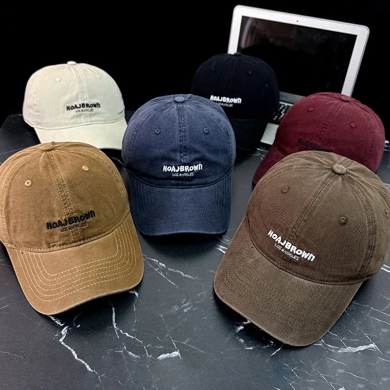 Youth Korean Fashion Washed Letter Baseball Cap Street Style Soft Top Duckbill Cap Trend for Boys Girls Small Face