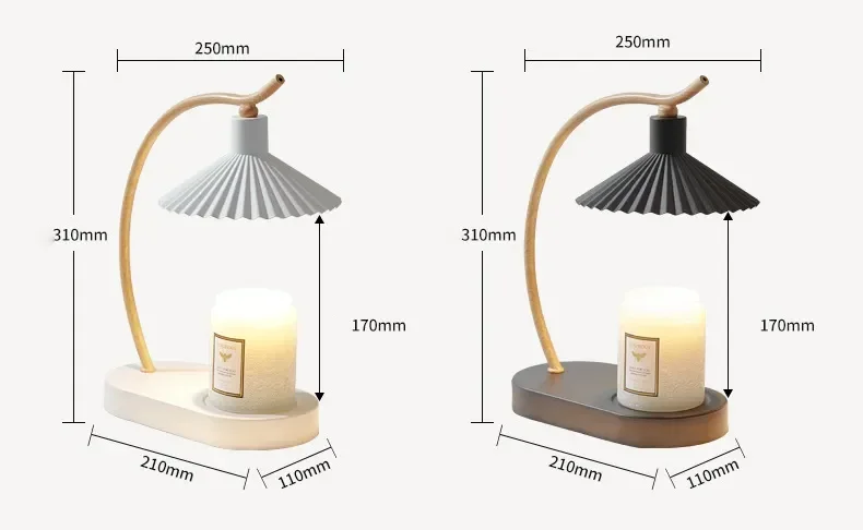 Imagem -03 - Vela Derretendo Candeeiro de Mesa com Sombra Plissada Safe Melt Warmer Luz Dimm Switch com Temporizador Home Fragrância