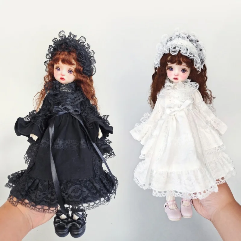 

Original For Bjd Doll Dress 1/6 30cm Doll Clothes Small Skirt With Headwear Lolita Retro Style Dress Doll Accessories In Stock