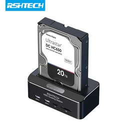 RSHTECH-estación de acoplamiento de disco duro externo USB 3,0 a SATA I/II/III, para HDD SSD de 2,5 