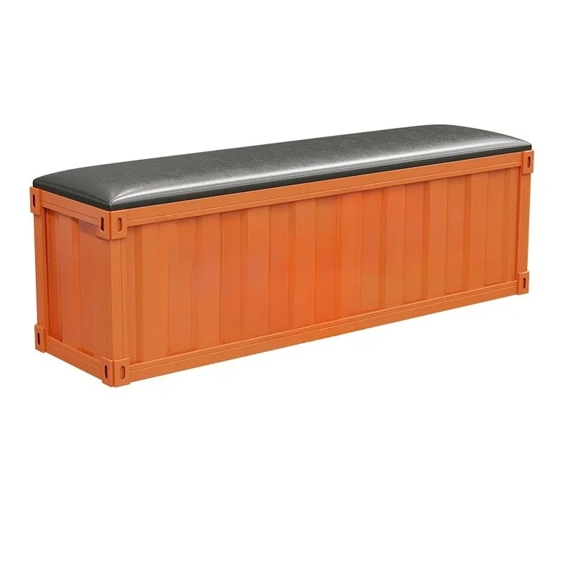 Industrial style long strip rest stool wrought iron rest shoe changing stool gym clothing store Internet celebrity storage shoe