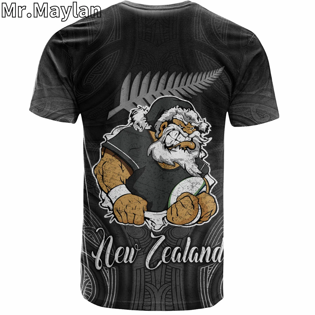 Personalised 3D Print New Zealand T-Shirt Hari Kirihimete Rugby Santa Style Hawaii Tshirt Men Women Streetwear Unisex Tee Tops-8