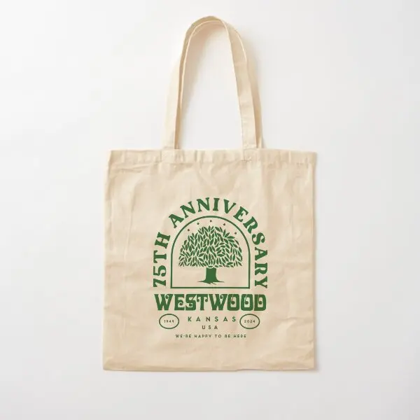 Westwood Anniversary Tee Cotton  Canvas Bag Casual Tote Shoulder Bag Reusable Designer Fashion Grocery Unisex Fabric Foldable