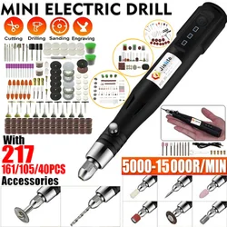 15000RPM Handheld USB Mini Electric Grinder Drill Engraving Pen Polishing Machine With Dremel Rotary Tool Accessories DIY Set