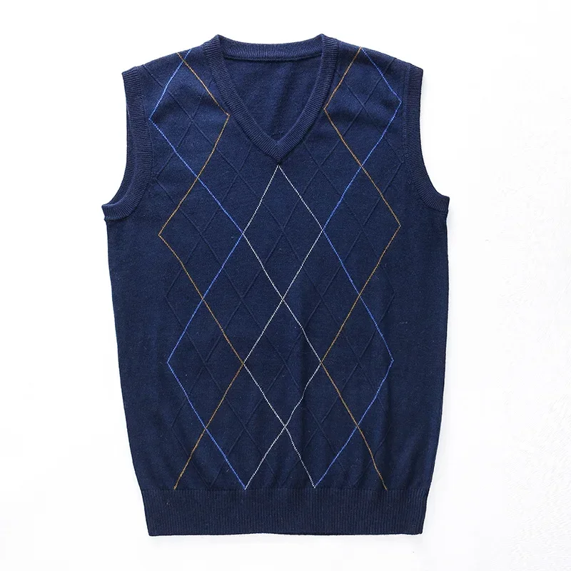 MRMT 2026 Brand New Men's Knitted Sweater Vests V-neck Middle-aged Men Sweaters Vest for Male Tops Man Knitted Vest Sweater