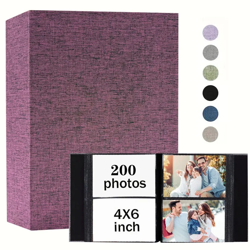 Großes Fotoalbum aus Leinen, Scrapbook mit 200/300/600 Fächern für 4x6 Fotos, Einsteck-Fotoalbum für Hochzeit, Baby, Familie, Jubiläum – Detail 10