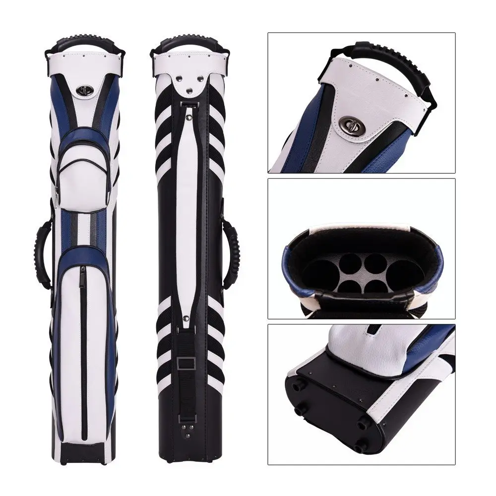 Factory Customize Portable Carrying 6 Holes Pool Cue Rod Bag 1/2 Billiard Pool Cue Case with Comfort Hand Strap