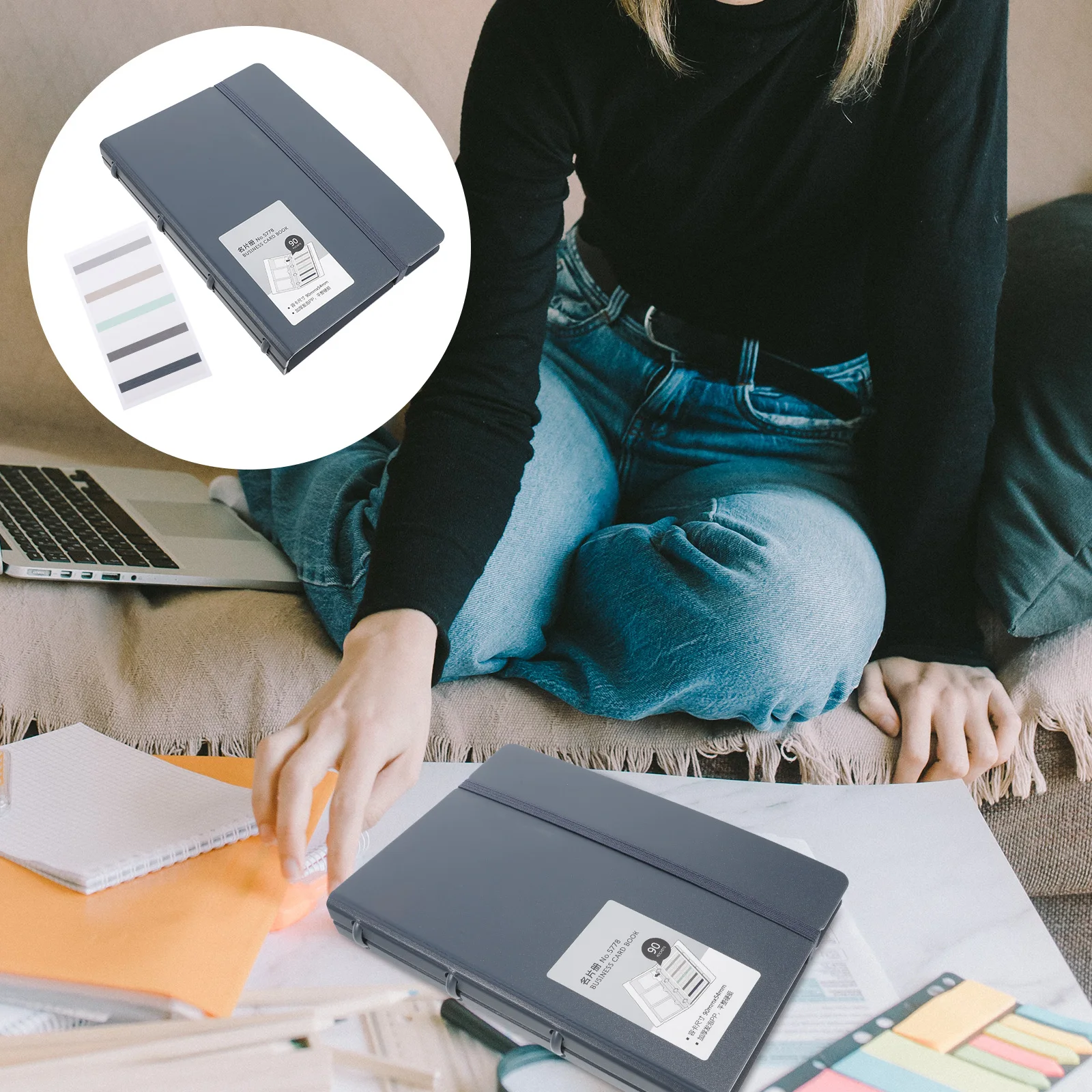 

Business Card Book Portable Holder Cards Business-card-holders Clip Name Case Pp Carrier