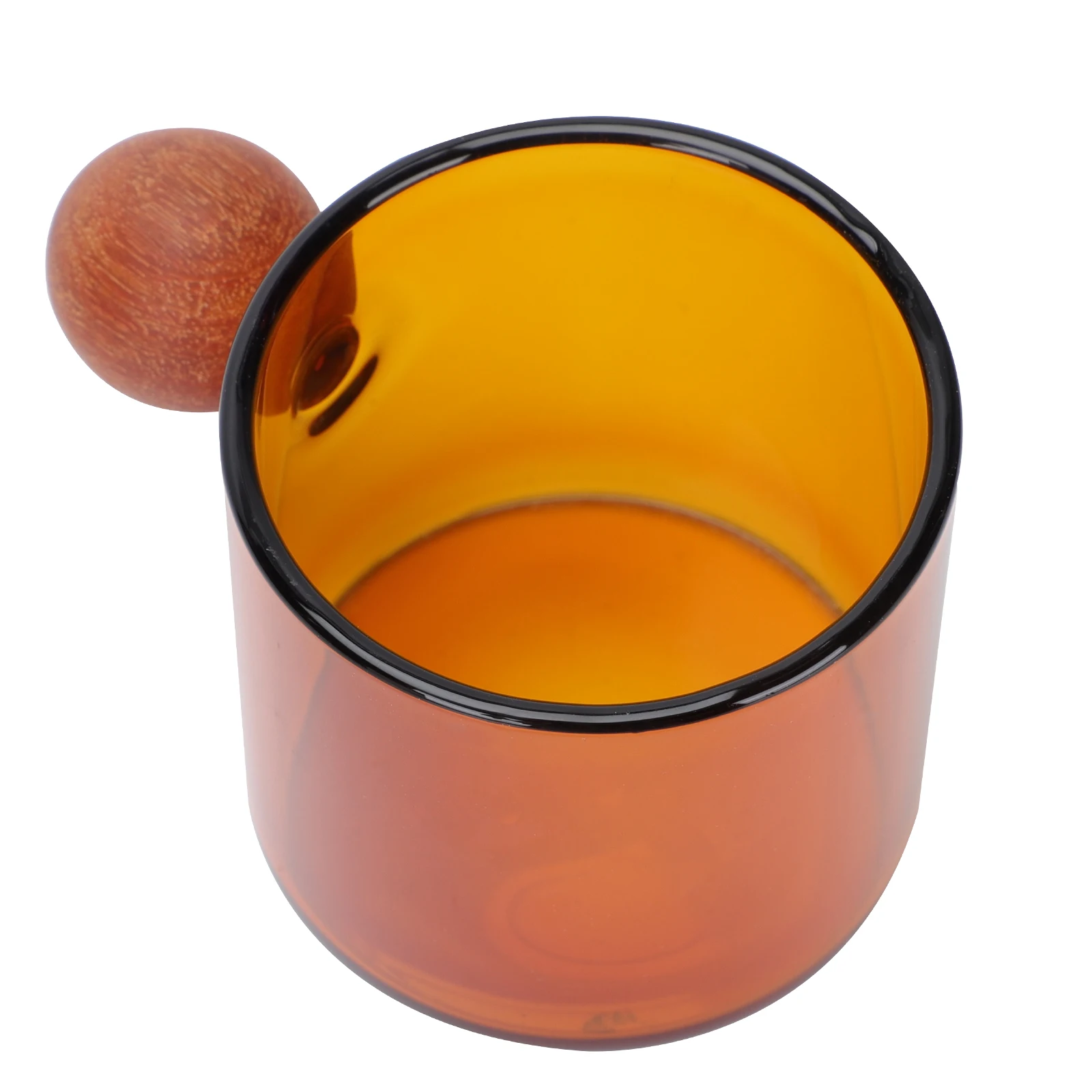 

Glass Wooden Ball Cup Mug Party Coffee Mugs Water Cute Reusable Tumbler Drinking Automatic