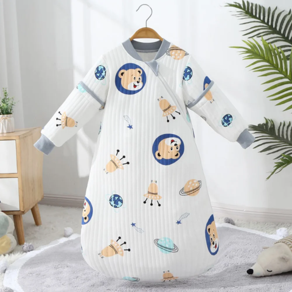 Baby Sleeping Bags 1.5 TOG Spring Autumn Air Cotton Quilted Sleepsack Footmuff Long Detachable Sleeve Mushroom Winter Pajamas