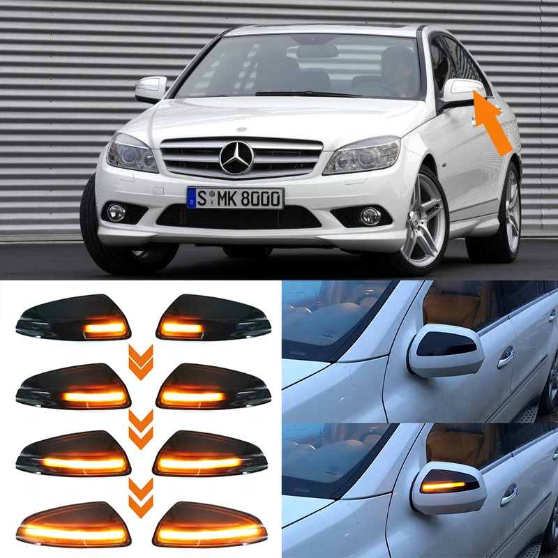 

LED Dynamic Turn Signal Light Side Mirror Indicator Blinker For Mercedes Benz C Class W204 S204 07-14 Viano Vito W639 ML W164
