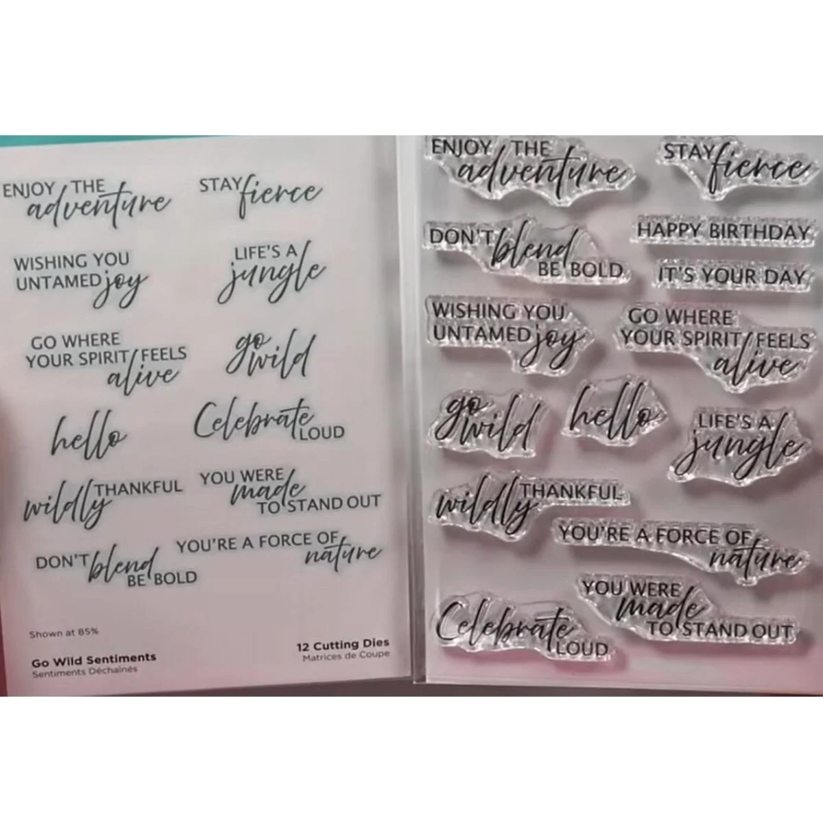 

Go Wild Sentiments Stamps Metal Cutting Dies For DIY Scrapbook Craft Decoration Embossing Template Supplies Greeting Card