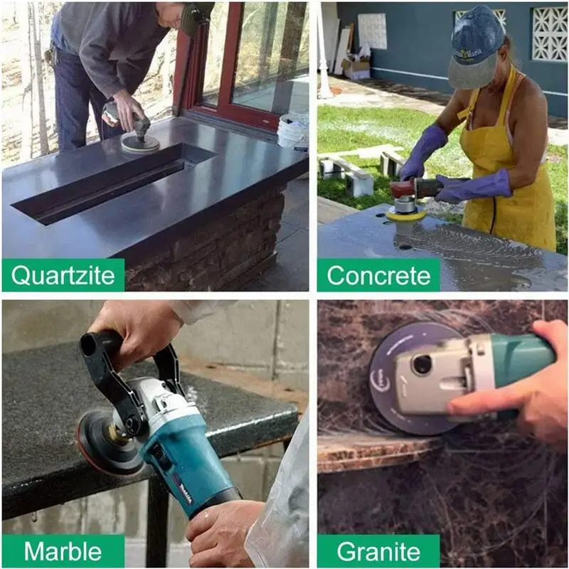 8 Zoll 200mm Nass-Granit-Polierpads für Betonschleifer, Marmor-Arbeitsplatten, Boden, Glas, Quarz Polier- und Schleifscheibe 1 Stück – Detail 5