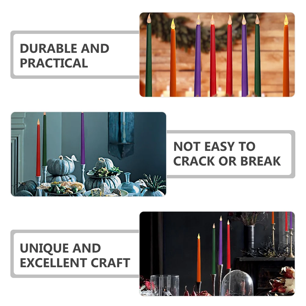 

12 Pcs Electronic Light Operated Candles Taper Lights Flameless Number Led