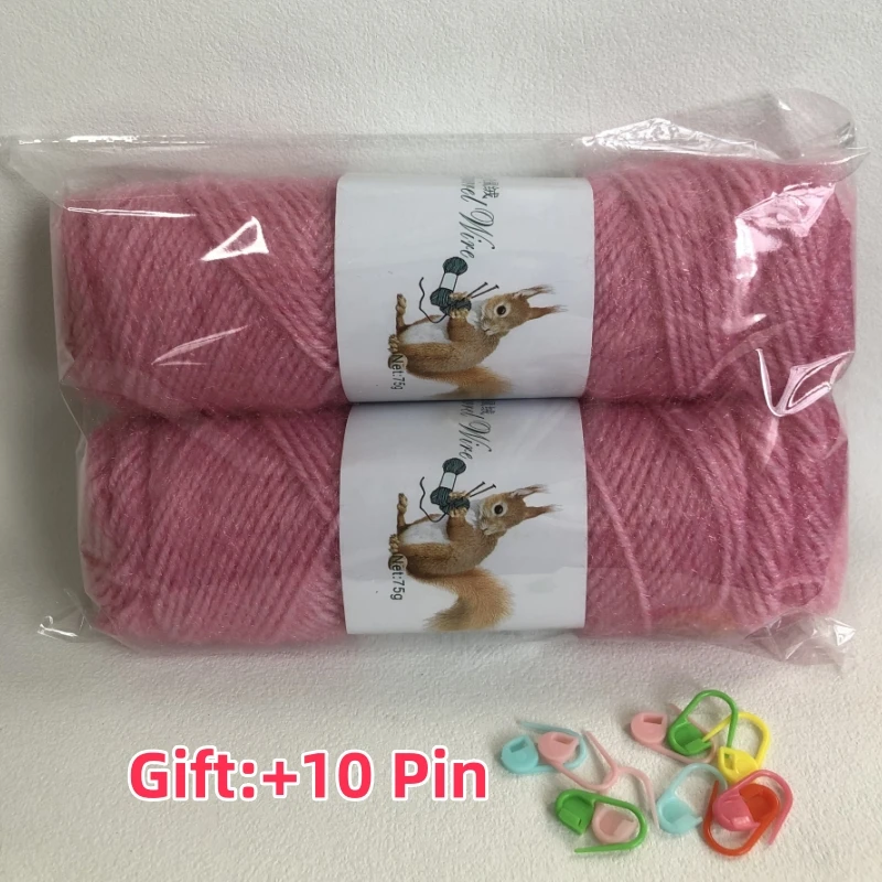 Novo Kit de 2 Peças de Fio de Veludo de Esquilo para Tricô Manual, Fio para Casacos, Chapéus de Crochê, Suéteres, Bolsas DIY, Chapéus, Amigurumis e Calçados