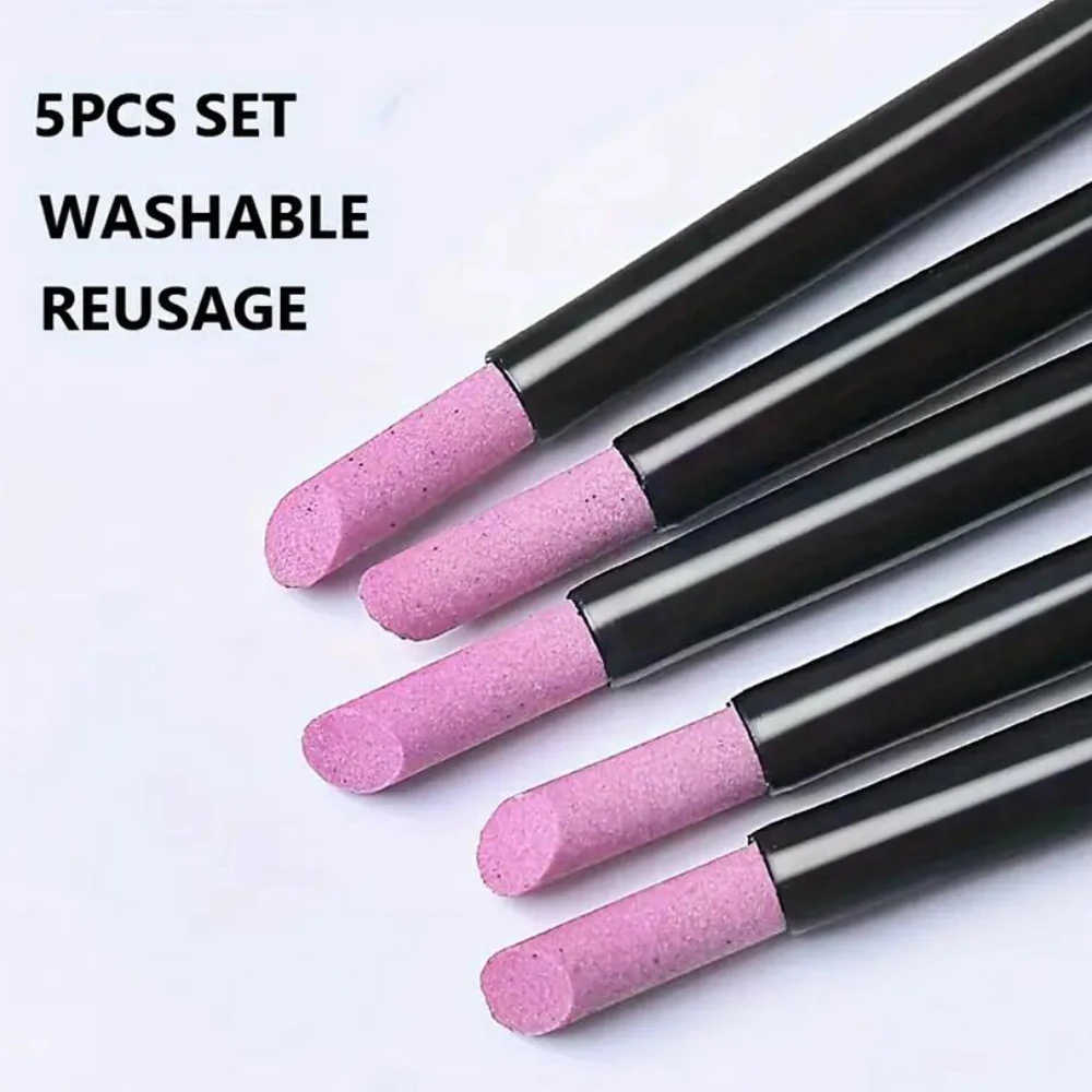 5PCS Unghie Art Quarzo Rettifica Penna Spingipelle per unghie Rimozione della pelle morta Gel UV Polish Manicure Stick Lime Manicure Strumenti per unghie