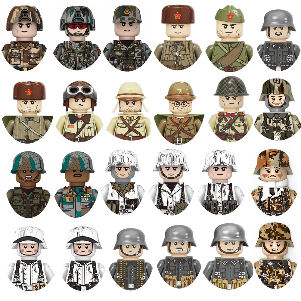 Second World War Mini Military Soldiers Models Building Blocks Soviet China US UK France Army Figures Bricks Toys For Boys Gifts