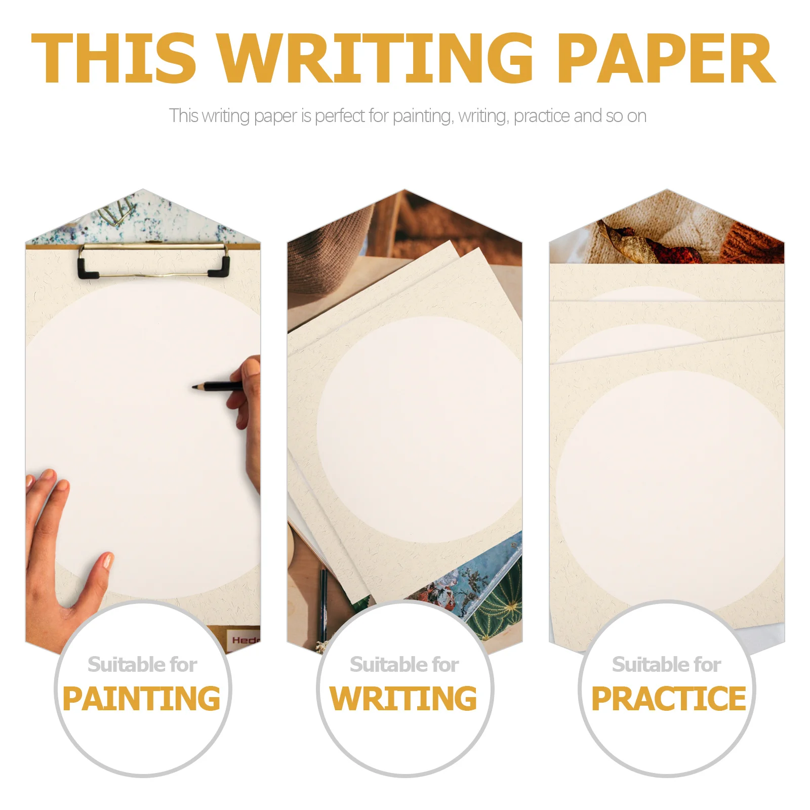 

20pcs 2 Bags Round Xuan 30Cm Handmade Rice Paper For Calligraphy Painting Practice Art Drawing Sheets Sumi Writing Paper