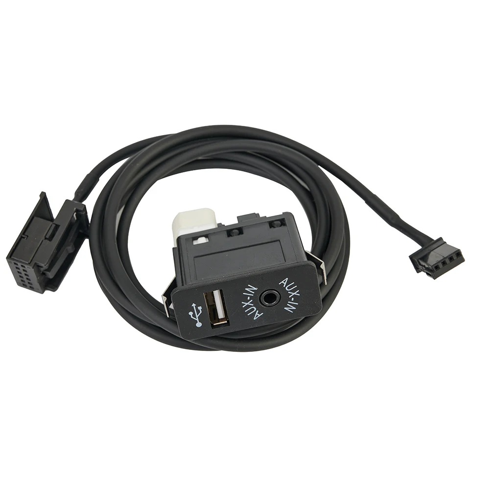 

1x AUX USB Interface Panel + Cable For BMW For MINI For COOPER E39 E53 X5Z4 E85 E86 X3 E83 4-pin Black Cable Adapter And Socket