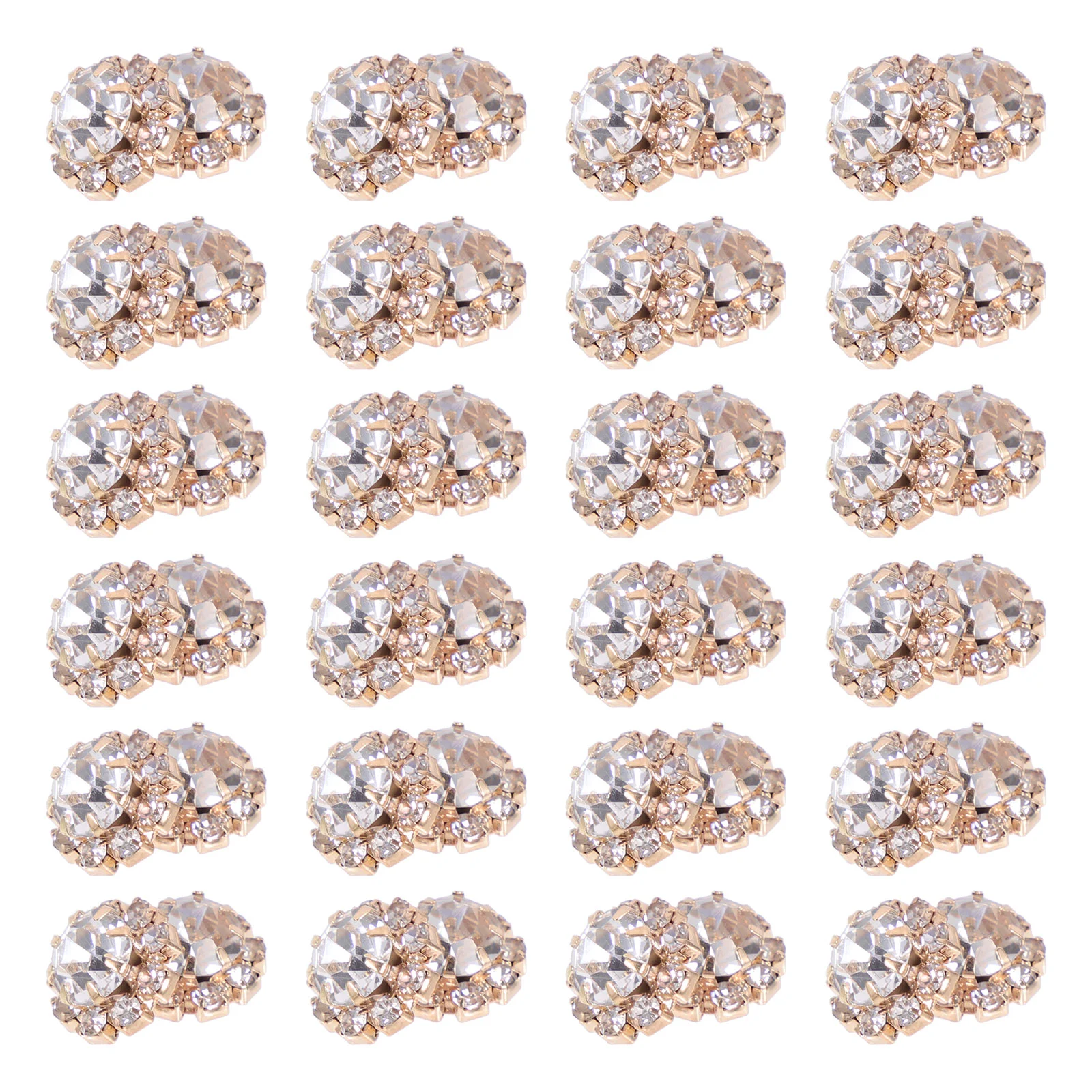 100 Pcs Diamond Faceplate Buckle Clothing Accessoreis Decor Buttons Dress Clothes Charms DIY Rhinestones Disc for Crafts