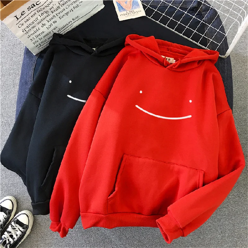 2023 Autumn Winter Fashion Clothing Hooded Casual Y2k Sweatshirt Women\'s Smile Face Solid Color Hoodies Lazy Style Loose Hoodie